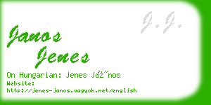 janos jenes business card